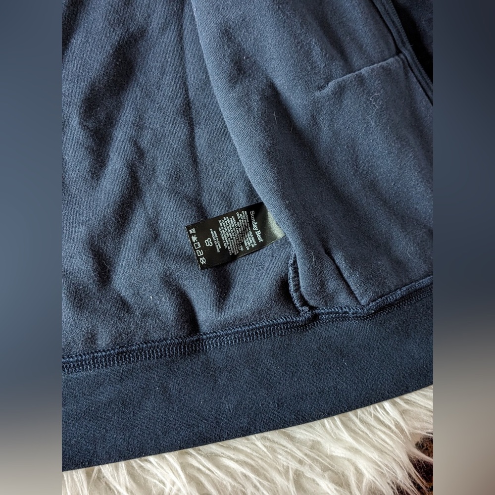 Aritzia TNA Midnight Blue Velvet Zip Up Jacket - Picture 7 of 12